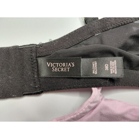 Victoria's Secret 38D Lace Bras Set Of 2 Black & Pink With Underwire Support - Picture 4 of 8